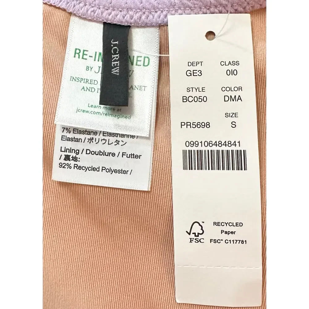 2/$15 NWT J. Crew Textured Curved-Waist Cheeky Bikini Bottom Purple Size S
